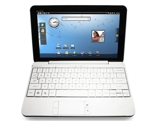 Compaq AirLife 100 open on a desk