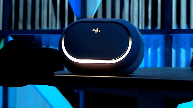 The final JBL speaker presented at Google I/O 2016 with its light ring