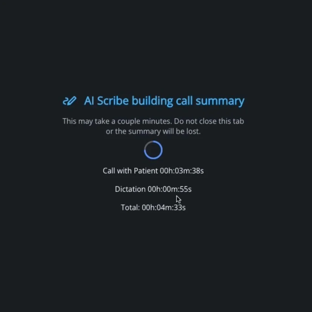 AI Scribe recording indicator during a call