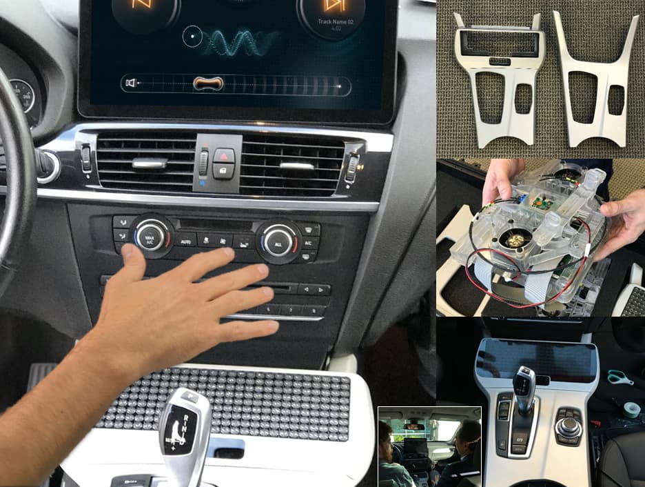 Mid-air haptics system installed in the test vehicle's center console