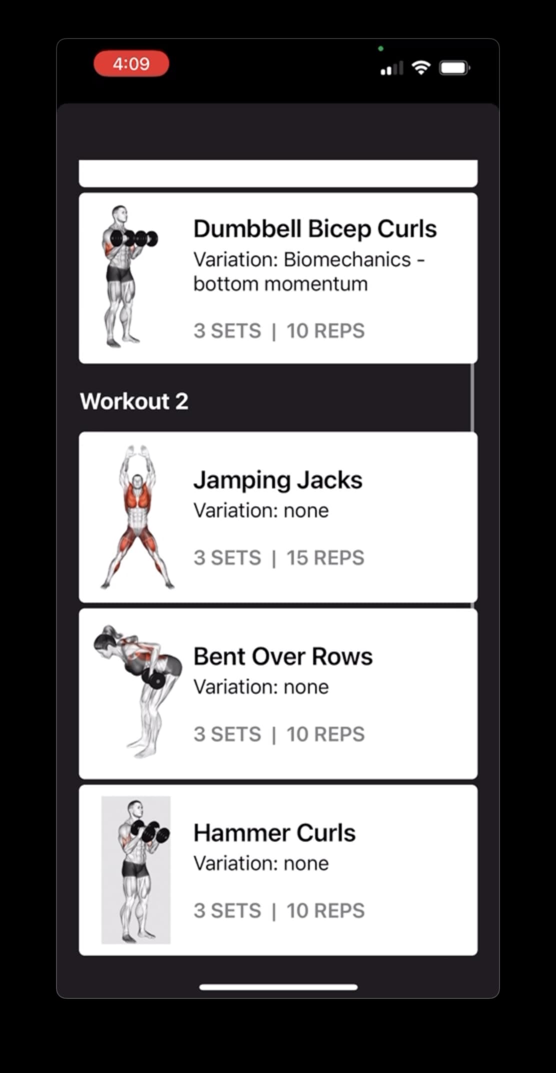 Internal data collection app, recording screen
